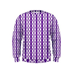 Circles Lines Purple White Modern Design Kids  Sweatshirt by BrightVibesDesign