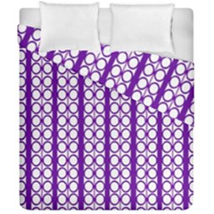 Circles Lines Purple White Modern Design Duvet Cover Double Side (california King Size) by BrightVibesDesign