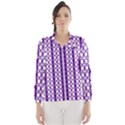 Circles Lines Purple White Modern Design Windbreaker (Women) View1