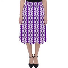 Circles Lines Purple White Modern Design Classic Midi Skirt