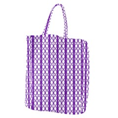 Circles Lines Purple White Modern Design Giant Grocery Tote