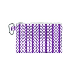 Circles Lines Purple White Modern Design Canvas Cosmetic Bag (small) by BrightVibesDesign