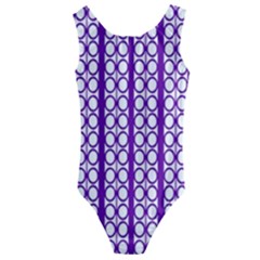 Circles Lines Purple White Modern Design Kids  Cut-out Back One Piece Swimsuit