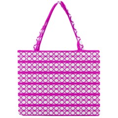 Circles Lines Bright Pink Modern Pattern Mini Tote Bag