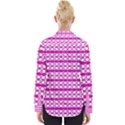 Circles Lines Bright Pink Modern Pattern Womens Long Sleeve Shirt View2