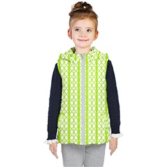 Circle Stripes Lime Green Modern Pattern Design Kid s Hooded Puffer Vest by BrightVibesDesign