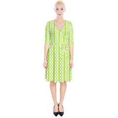 Circle Stripes Lime Green Modern Pattern Design Wrap Up Cocktail Dress