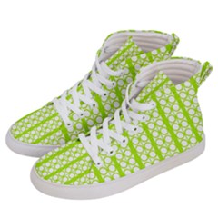 Circle Stripes Lime Green Modern Pattern Design Men s Hi-top Skate Sneakers