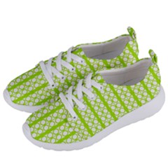 Circle Stripes Lime Green Modern Pattern Design Women s Lightweight Sports Shoes