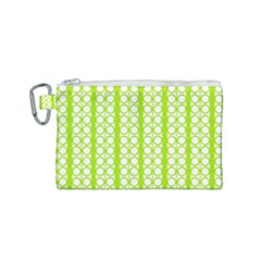 Circle Stripes Lime Green Modern Pattern Design Canvas Cosmetic Bag (small) by BrightVibesDesign