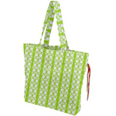 Circle Stripes Lime Green Modern Pattern Design Drawstring Tote Bag