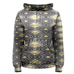 Gold Triangles And Black Pattern By Flipstylez Designs Women s Pullover Hoodie by flipstylezfashionsLLC