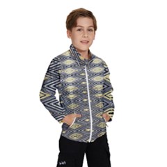 Gold Triangles And Black Pattern By Flipstylez Designs Windbreaker (kids)