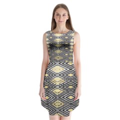 Gold Triangles And Black Pattern By Flipstylez Designs Sleeveless Chiffon Dress   by flipstylezfashionsLLC