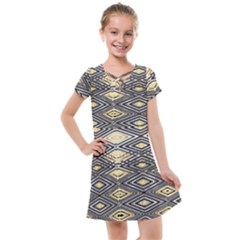 Gold Triangles And Black Pattern By Flipstylez Designs Kids  Cross Web Dress