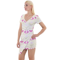 Tiny Heart And Flowers By Flipstylez Designs Short Sleeve Asymmetric Mini Dress