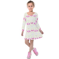 Tiny Heart And Flowers By Flipstylez Designs Kids  Long Sleeve Velvet Dress