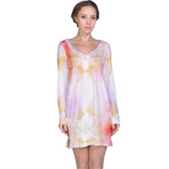 Beautiful Pastel Marble Gold Design By Flipstylez Designs Long Sleeve Nightdress by flipstylezfashionsLLC