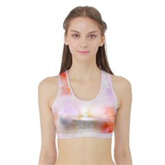 Beautiful Pastel Marble Gold Design By Flipstylez Designs Sports Bra With Border by flipstylezfashionsLLC