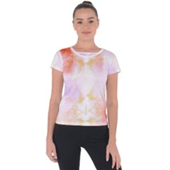 Beautiful Pastel Marble Gold Design By Flipstylez Designs Short Sleeve Sports Top  by flipstylezfashionsLLC