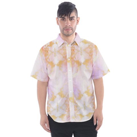 Beautiful Pastel Marble Gold Design By Flipstylez Designs Men s Short Sleeve Shirt by flipstylezfashionsLLC