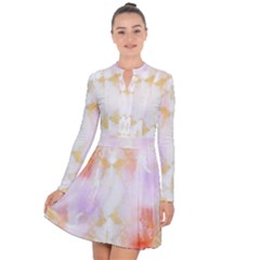 Beautiful Pastel Marble Gold Design By Flipstylez Designs Long Sleeve Panel Dress