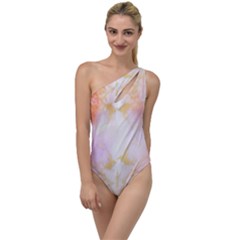 Beautiful Pastel Marble Gold Design By Flipstylez Designs To One Side Swimsuit by flipstylezfashionsLLC