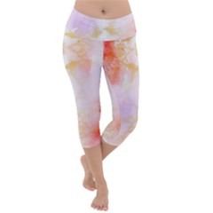 Beautiful Pastel Marble Gold Design By Flipstylez Designs Lightweight Velour Capri Yoga Leggings