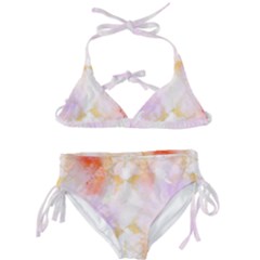 Beautiful Pastel Marble Gold Design By Flipstylez Designs Kids  Classic Bikini Set