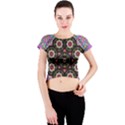 Decorative Ornate Candy With Soft Candle Light For Peace Crew Neck Crop Top View1