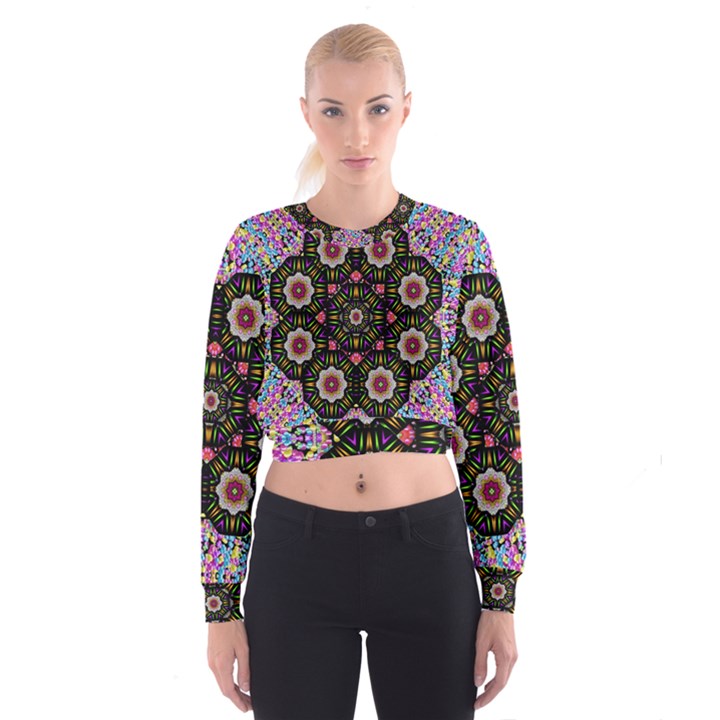 Decorative Ornate Candy With Soft Candle Light For Peace Cropped Sweatshirt