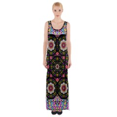 Decorative Ornate Candy With Soft Candle Light For Peace Maxi Thigh Split Dress by pepitasart