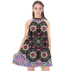 Decorative Ornate Candy With Soft Candle Light For Peace Halter Neckline Chiffon Dress  by pepitasart