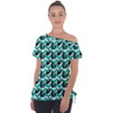 Vintage Camera Chevron Aqua Tie-Up Tee View1