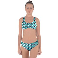 Vintage Camera Chevron Aqua Criss Cross Bikini Set by snowwhitegirl