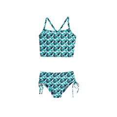 Vintage Camera Chevron Aqua Girls  Tankini Swimsuit by snowwhitegirl