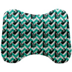 Vintage Camera Chevron Aqua Head Support Cushion