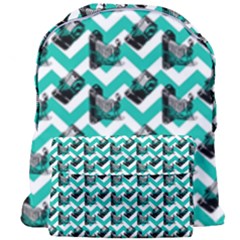 Vintage Camera Chevron Aqua Giant Full Print Backpack by snowwhitegirl