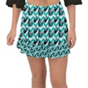 Vintage Camera Chevron Aqua Fishtail Mini Chiffon Skirt View1