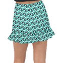 Vintage Camera Chevron Aqua Fishtail Mini Chiffon Skirt View2