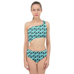 Vintage Camera Chevron Aqua Spliced Up Two Piece Swimsuit