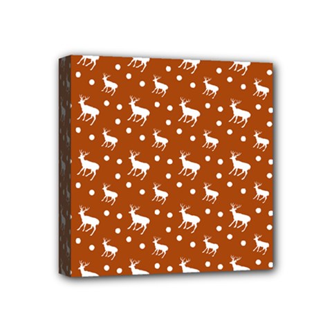 Deer Dots Orange Mini Canvas 4  X 4  (stretched) by snowwhitegirl