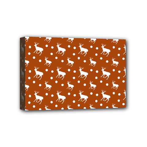 Deer Dots Orange Mini Canvas 6  X 4  (stretched) by snowwhitegirl