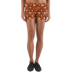 Deer Dots Orange Yoga Shorts by snowwhitegirl