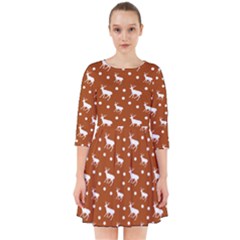 Deer Dots Orange Smock Dress by snowwhitegirl