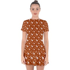 Deer Dots Orange Drop Hem Mini Chiffon Dress by snowwhitegirl