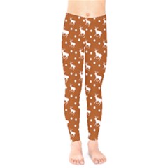 Deer Dots Orange Kids  Legging by snowwhitegirl