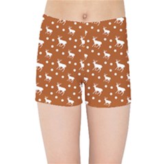 Deer Dots Orange Kids Sports Shorts by snowwhitegirl