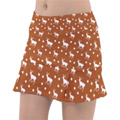 Deer Dots Orange Tennis Skirt