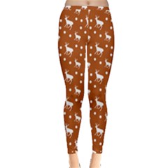 Deer Dots Orange Inside Out Leggings